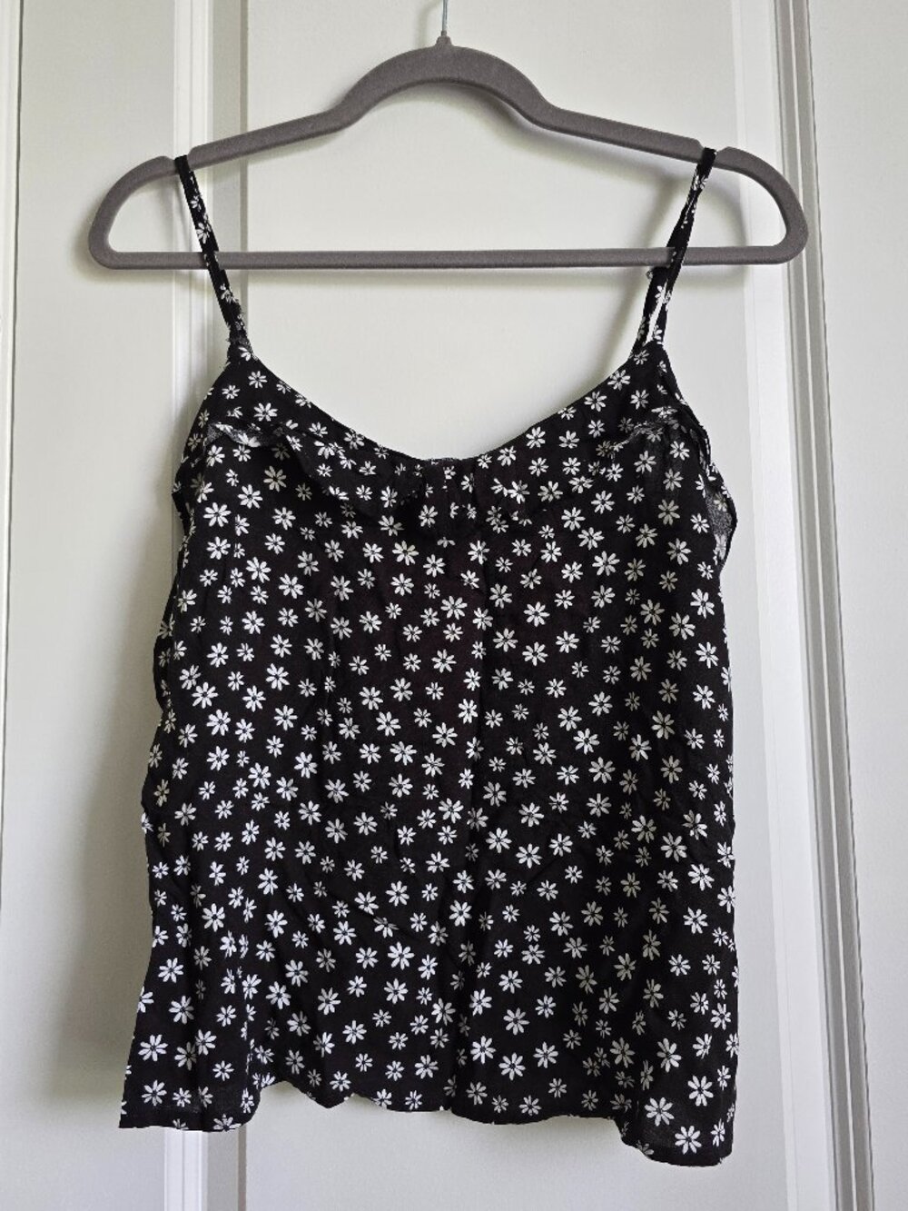Black Daisy Floral Print Spaghetti strap